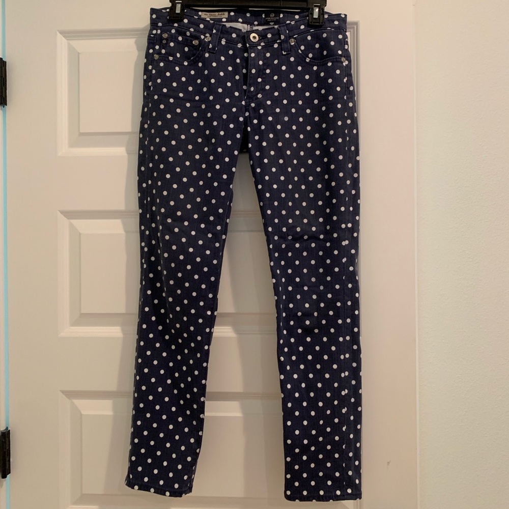 AG Adriano Goldschmied Stevie Ankle polka dot jean